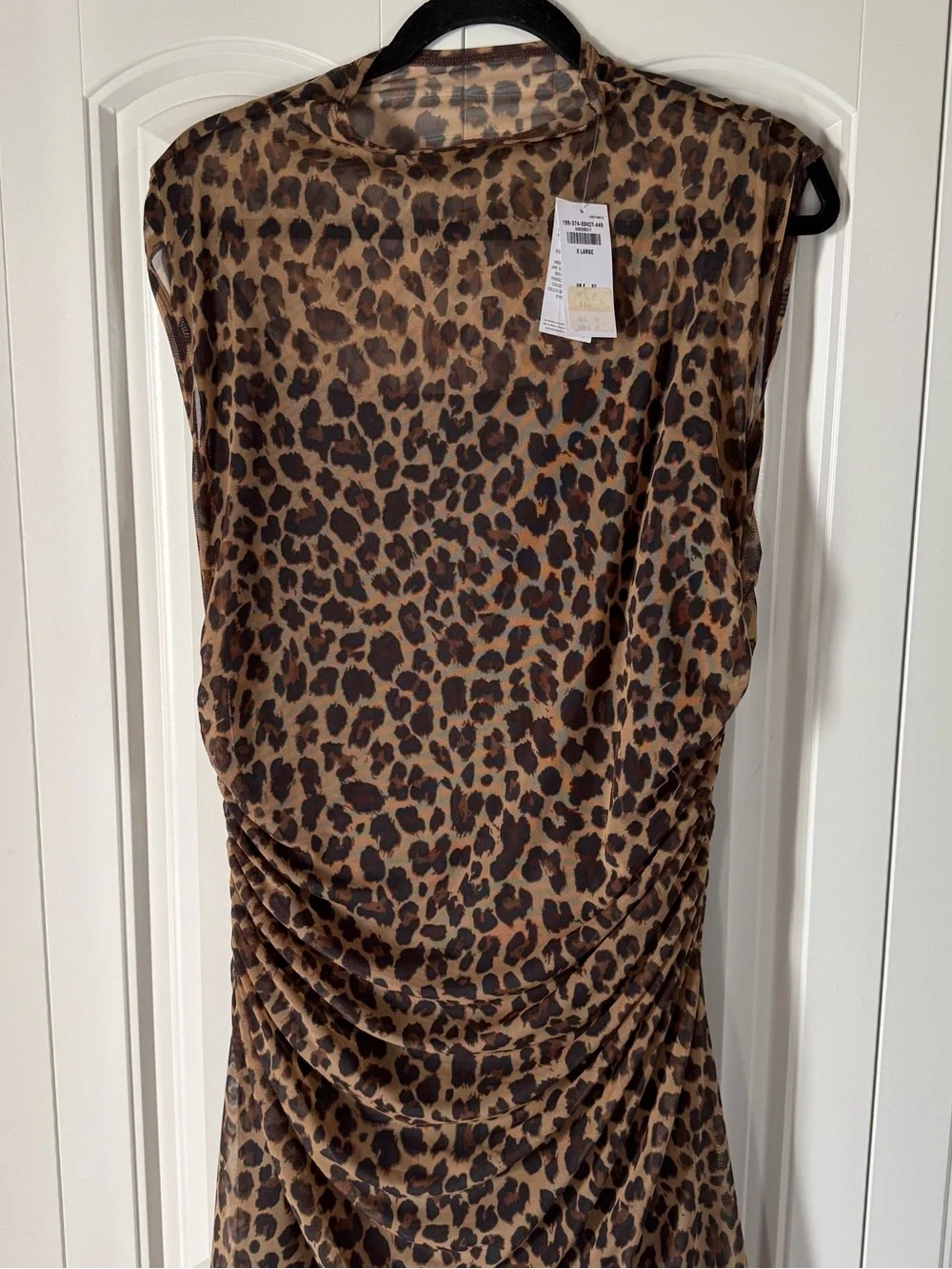 NWT Size XL Abercrombie & Fitch Paloma Leopard Print Mini Dress - Tan & Black.